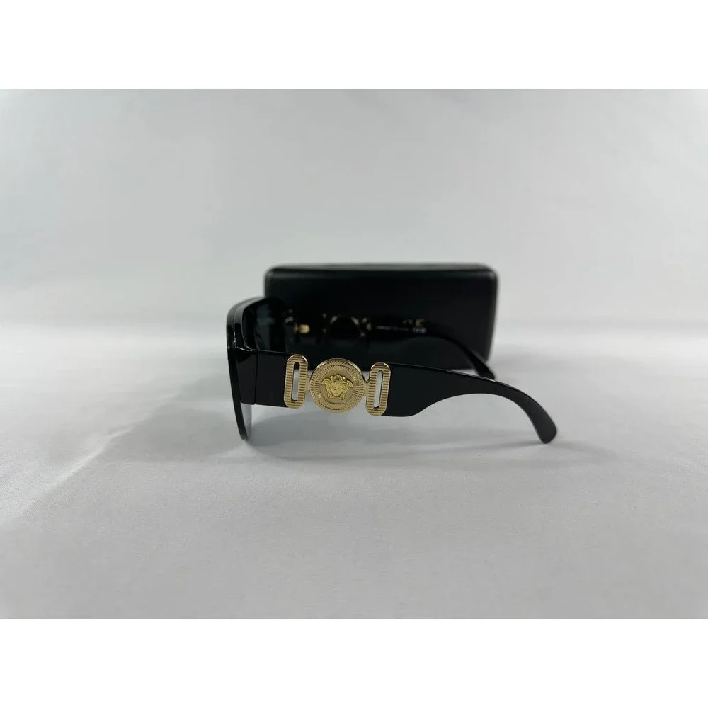 Versace Sunglasses Black Gold Shield Pilot Medusa Biggie MOD VE 4391 GB1/87